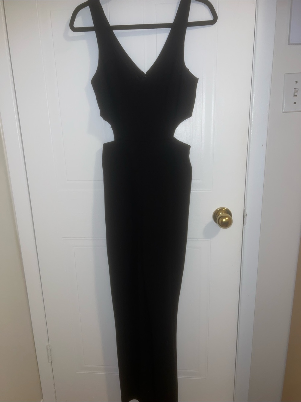 Black Cutout Sleeveless Jumpsuit - Sleek Evening Style
